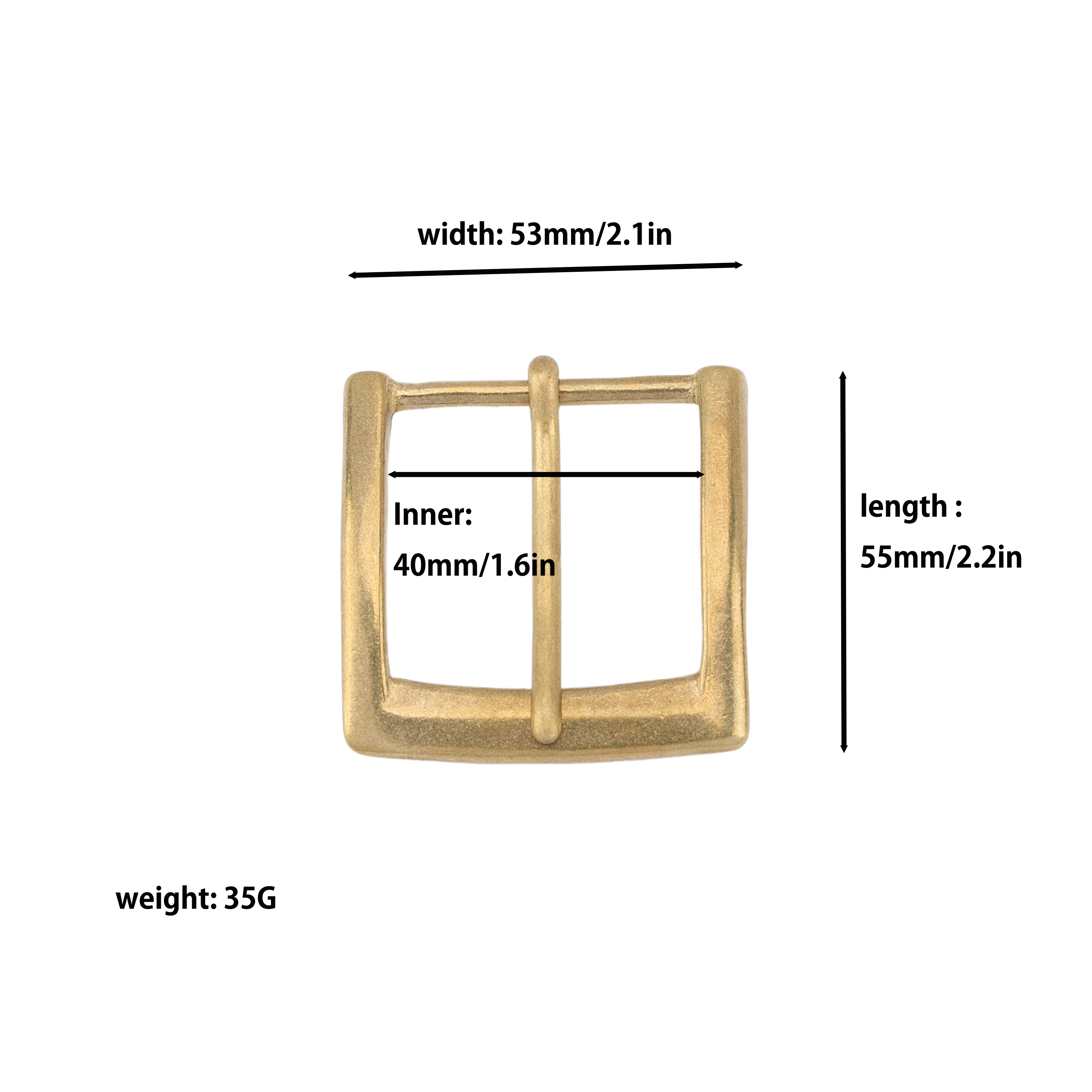 Made in japan Brass Buckle 40mm For Men Leather Belts Replacement belt buckle