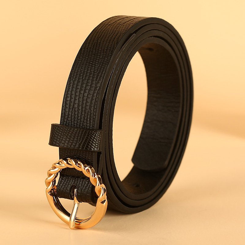 Comfortable Casual Fashion PU Leather Gold Pin Buckle Women's Belts For Women Jeans And Dresses And Blazer