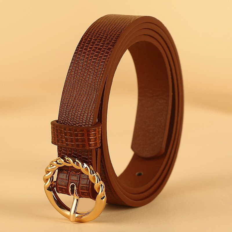Comfortable Casual Fashion PU Leather Gold Pin Buckle Women's Belts For Women Jeans And Dresses And Blazer