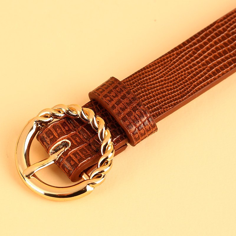 Comfortable Casual Fashion PU Leather Gold Pin Buckle Women's Belts For Women Jeans And Dresses And Blazer