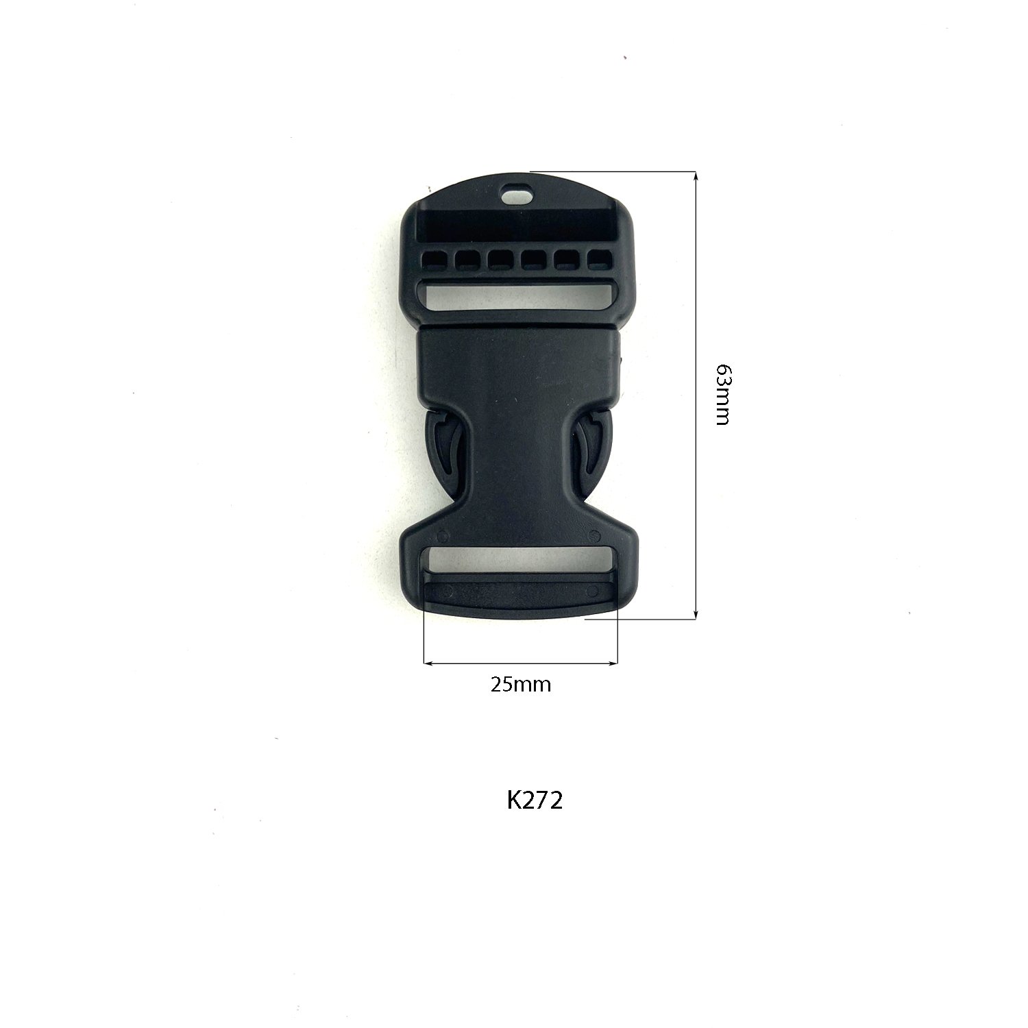 Plastic Quick Side Release Buckle Clip Cam Fastex Breakaway Buckles Eco-friendly Customized K272 for Garment Bag Part Black 25mm