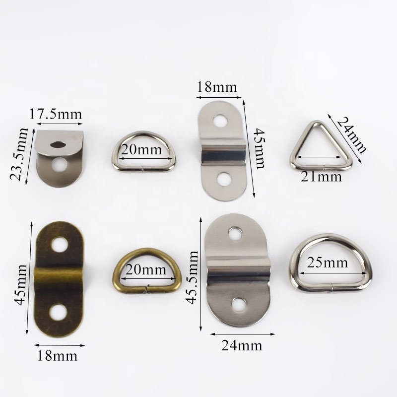 Meetee BF241 20mm DIY Handbag Luggage Trunk D Ring Triangle Hook Bag Buckle Alloy and Zinc Plate Plated Accessory