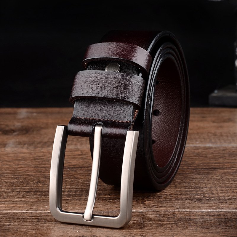 Men's business belt genuine leather belt automatic buckle belt, cowhide belt, simple fashion waistband