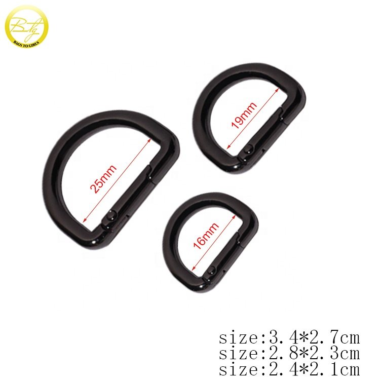 High quality dog collar metal d rings lanyard hardware adjustable clip ring sliders buckle for tote bags
