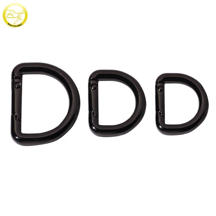High quality dog collar metal d rings lanyard hardware adjustable clip ring sliders buckle for tote bags
