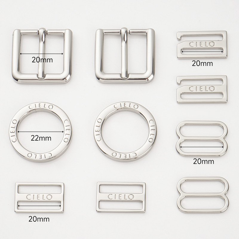 Underwear Accessories Metal Label Bikini Connector Custom Bra 8 Sliders Buckle O Rings G Buckle Swimwear Hardware for Swimsuit