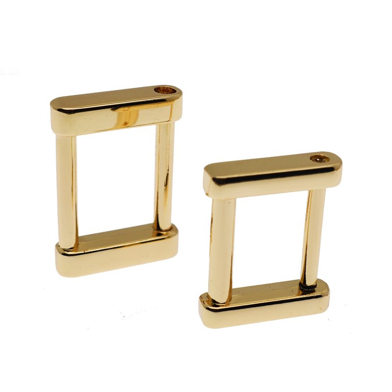 wholesale Rectangle Screw Rings Buckle Strap Connector Rectangular Shackle Screw Purse Bag Loop adjustable buckle