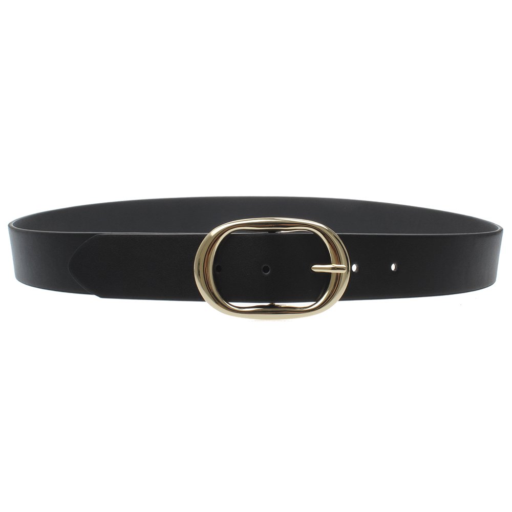New Clothing Decoration gold Metal Buckle Black Pu Leather Belts For Women hot selling plain belt