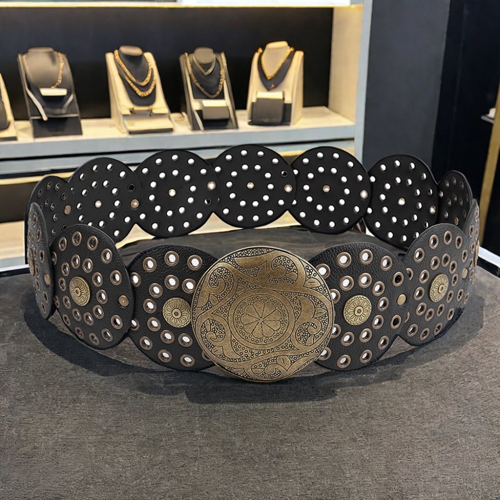 West Cowboy Y2K Women's PU Leather Waist Belt Vintage Chic Punk Style with Alloy Buckle Hot 4cm Wide for Girls Western Style