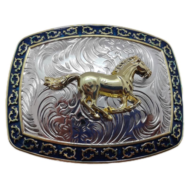 Manufacturer Wholesale Custom Zinc Alloy Luxury Horse Design Gold Mens Western Cowboy Logo Metal Belt Buckle For Men
