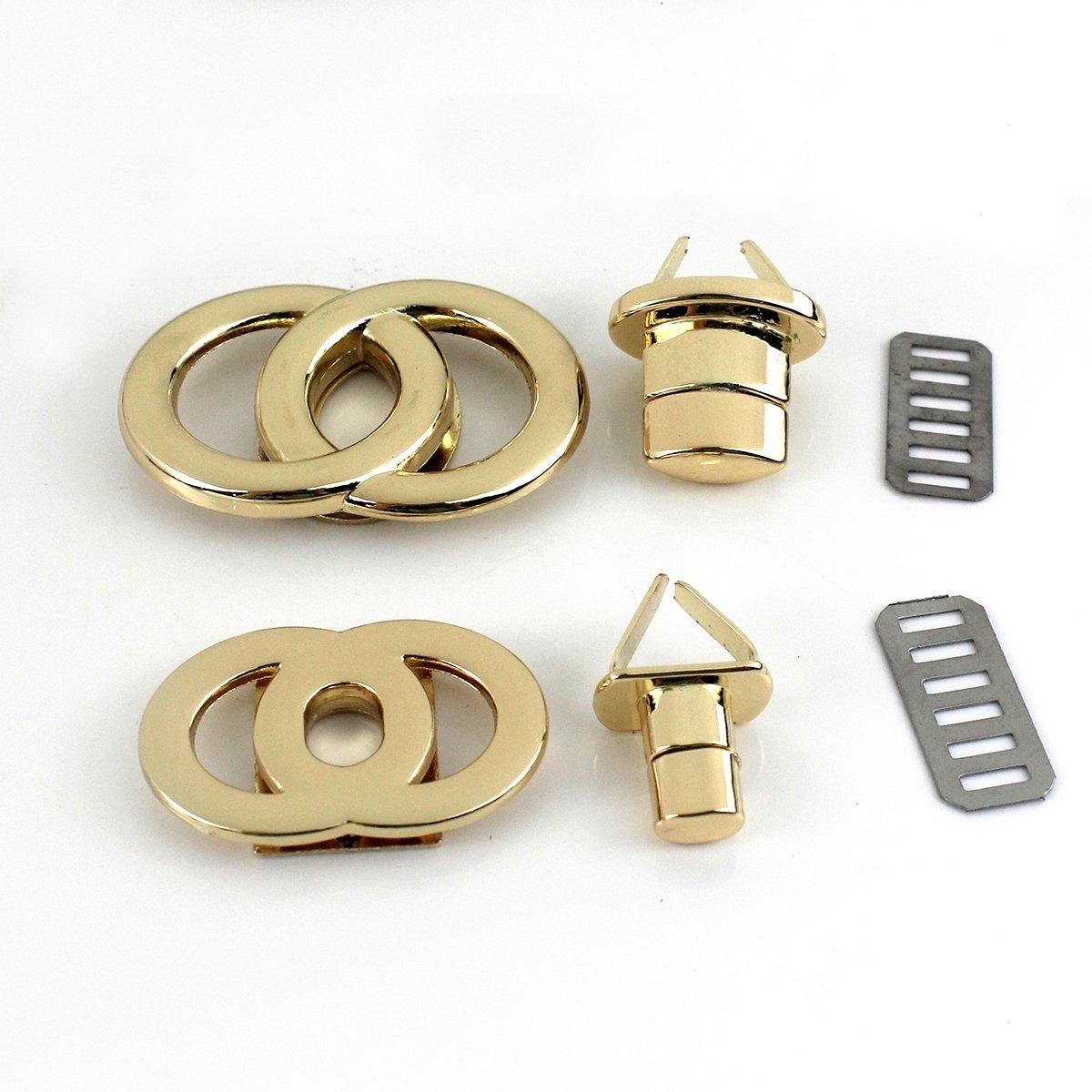 Alloy Double circle Twist Turn Lock Small Size Clasp Buckle for Leather Craft Women Bag Handbag Purse DIY Hardware Accessories