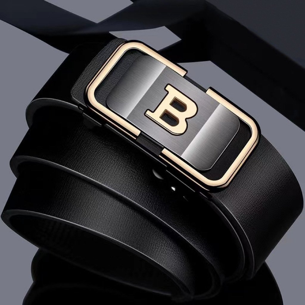 Men's genuine leather belt Inner Wear Automatic Buckle Cowhide Belt High Grade Simple Versatile Belt for Men