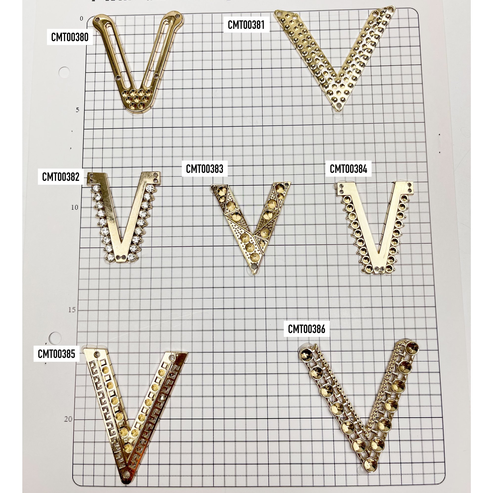 Fashion Front Closure Buckle Gold Swimwear hardware v shape connector Buckle