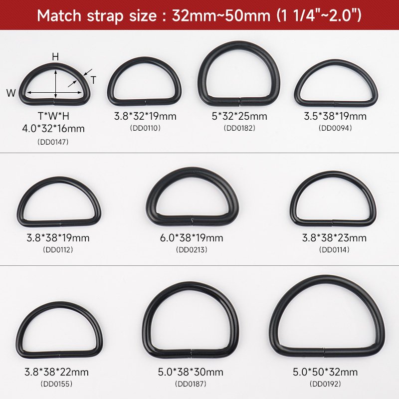 D Ring Buckle Handbags D Ring 32 mm Bag D Ring Buckle for Dog Collars Harnesses Fabric Paracord DIY Strap Webbing Craft
