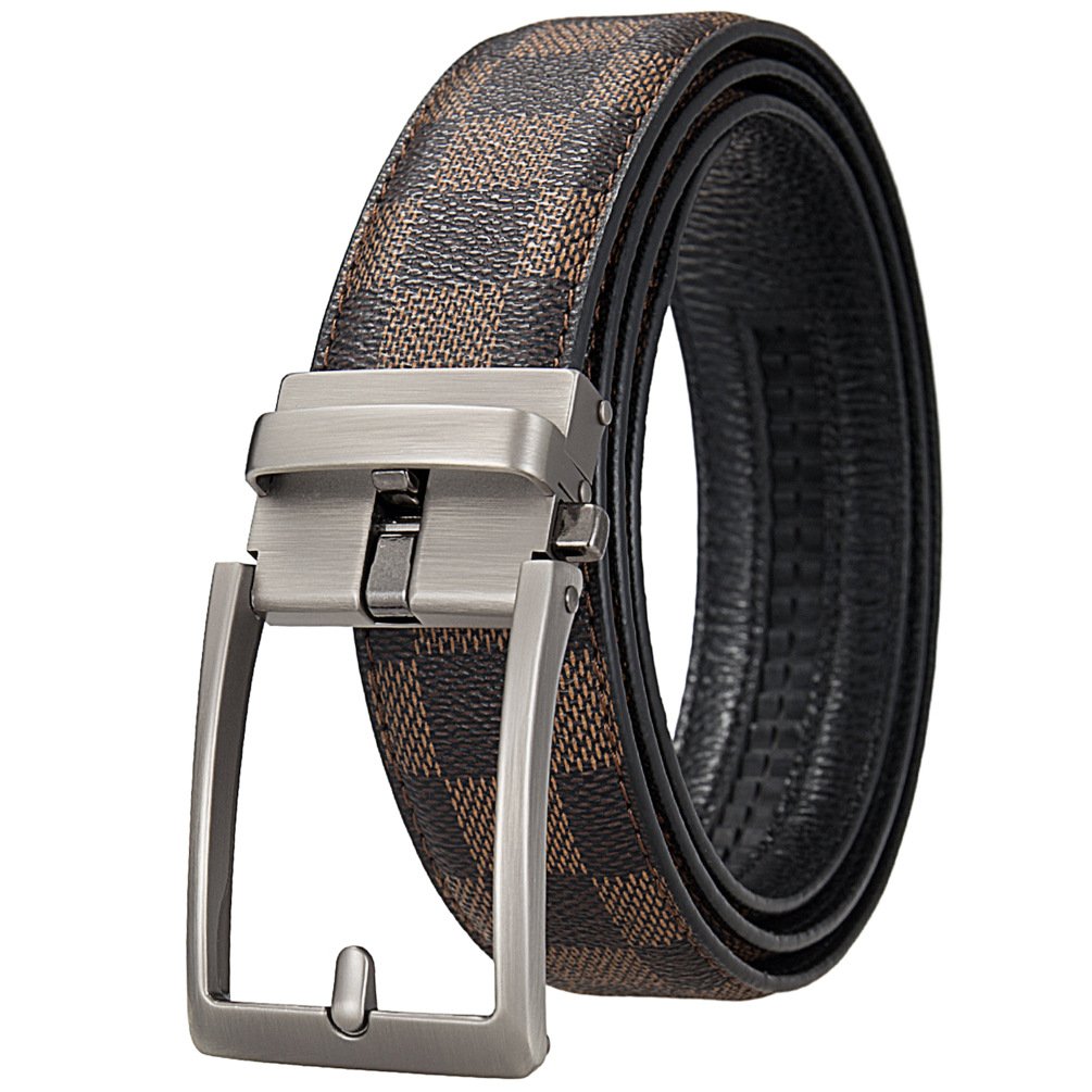 Logo Custom High Quality Luxury Automatic Buckle Business Belt First Layer Genuine Leather Belt for Men