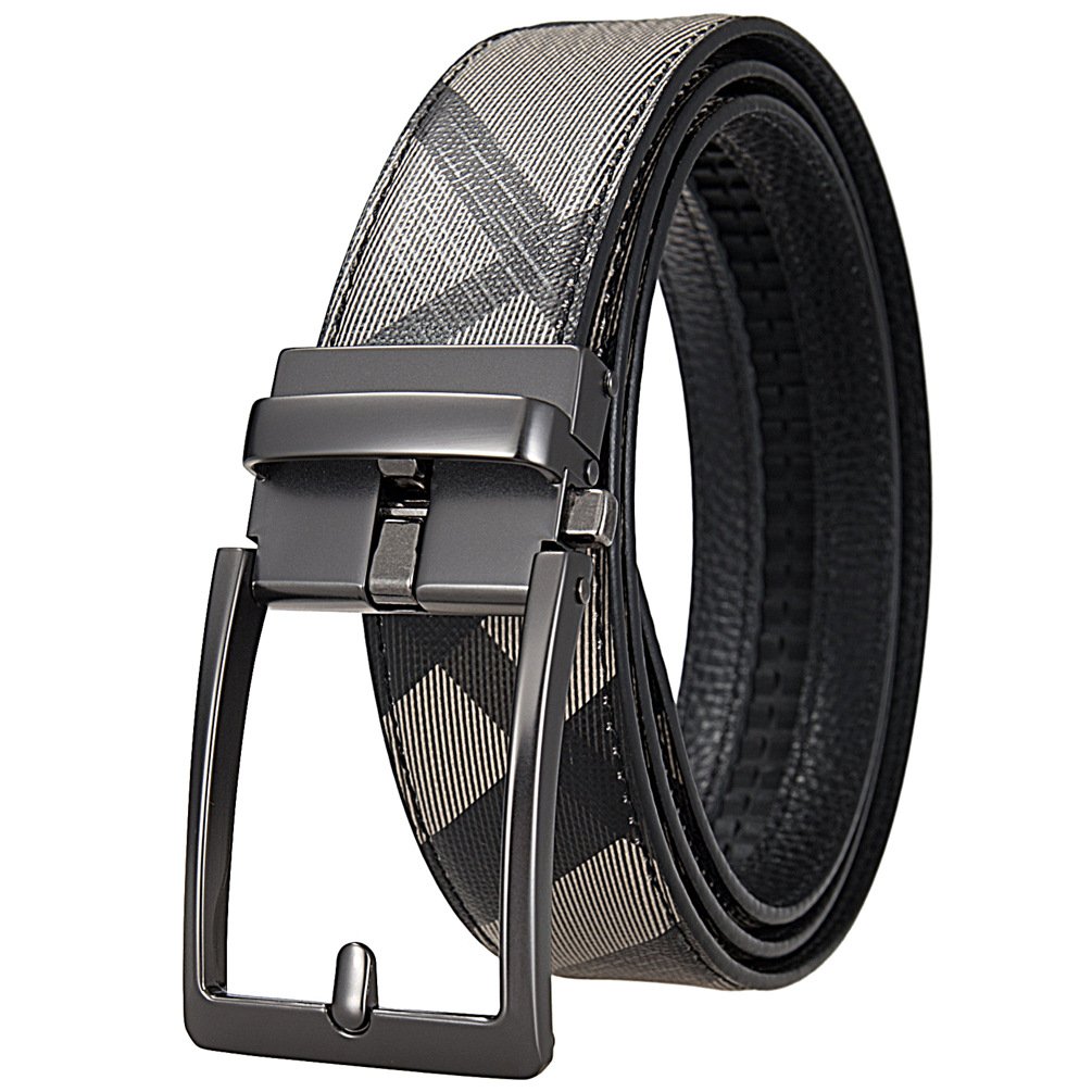Logo Custom High Quality Luxury Automatic Buckle Business Belt First Layer Genuine Leather Belt for Men