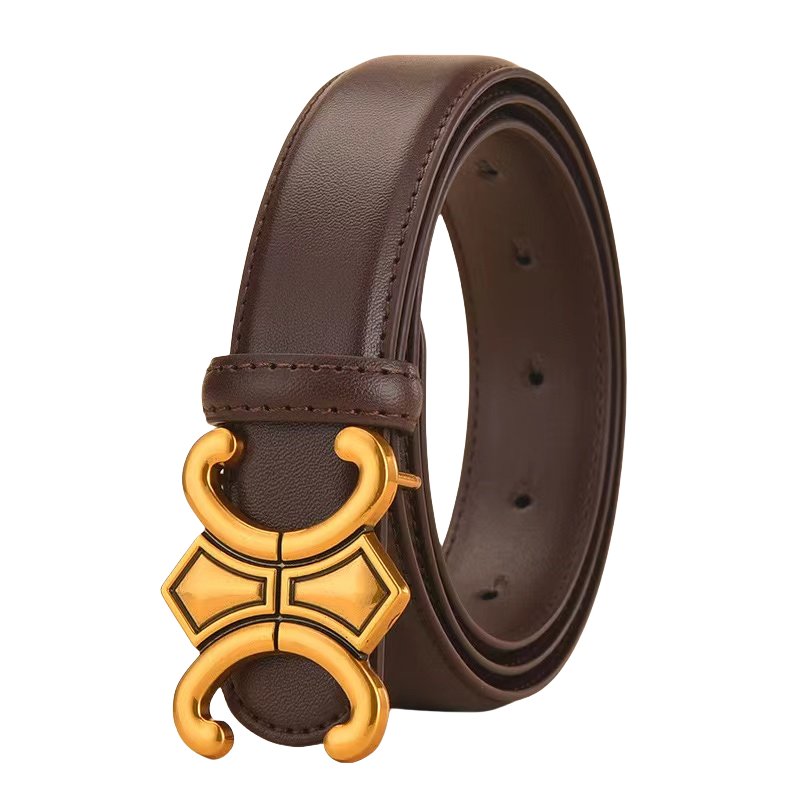 In-stock Cow Hide Belt for Women and Ladies Dress Pants Fashionable Designed Buckle Genuine Leather Jean Waist Belt for Girls