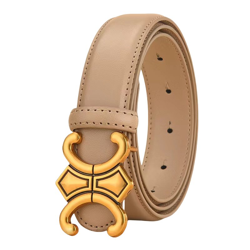 In-stock Cow Hide Belt for Women and Ladies Dress Pants Fashionable Designed Buckle Genuine Leather Jean Waist Belt for Girls