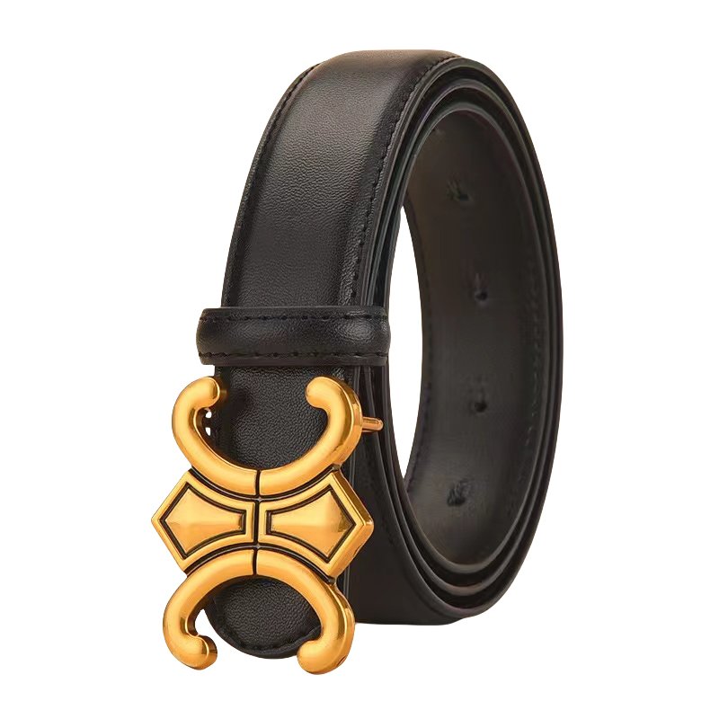 In-stock Cow Hide Belt for Women and Ladies Dress Pants Fashionable Designed Buckle Genuine Leather Jean Waist Belt for Girls