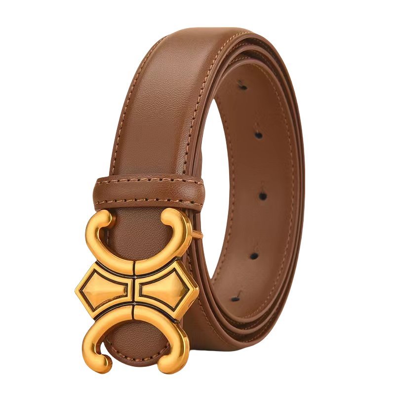 In-stock Cow Hide Belt for Women and Ladies Dress Pants Fashionable Designed Buckle Genuine Leather Jean Waist Belt for Girls