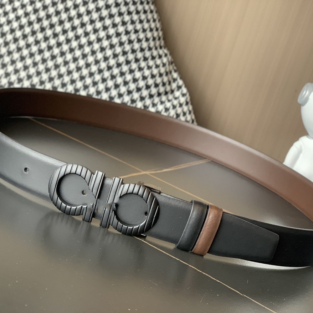 Men's hot saling classic letter buckle leather belt automatic buckle cowhide belt fashion trend brand designer business belt