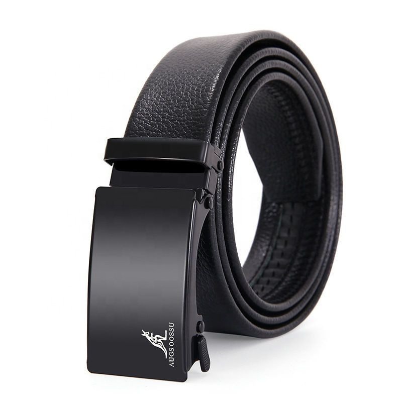 Men's belt automatic iron rachet buckle pvc synthetic soft belt cheap pants dress belt for jeans