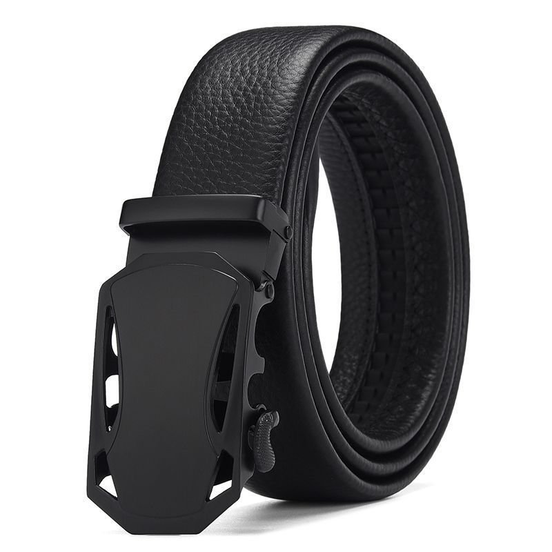 Men's belt automatic iron rachet buckle pvc synthetic soft belt cheap pants dress belt for jeans