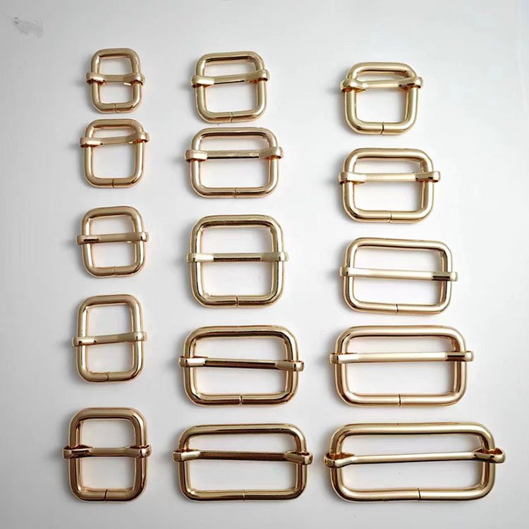 Wholesale High quality bag accessories square metal adjust belt ring handbag parts tri glide slider buckles