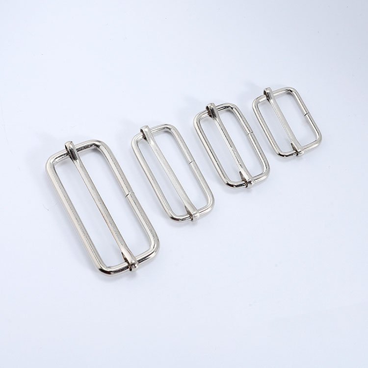 Wholesale High quality bag accessories square metal adjust belt ring handbag parts tri glide slider buckles