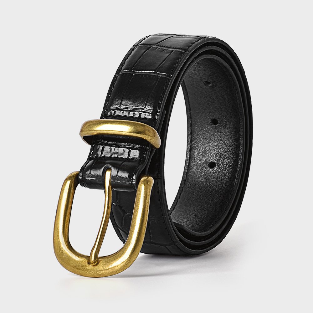 Women belts 2022 fashion leather pin buckles belt genuine leather crocodile women belt