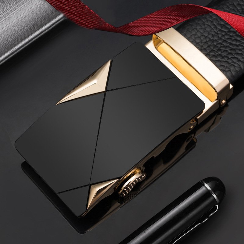 Factory Premium Split Genuine Leather Automatic Buckle Belt Men Business Pants Waist Belt