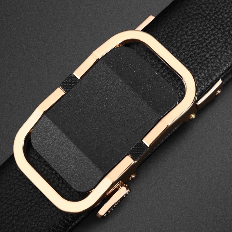 Factory Premium Split Genuine Leather Automatic Buckle Belt Men Business Pants Waist Belt