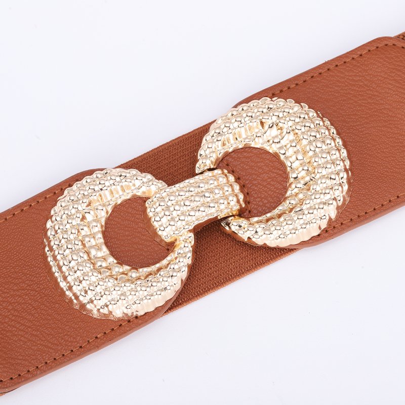 Famous Designer Belts For Woman Elastic Alloy Buckle Corset Belt For Dress Wholesale Ladies Belts