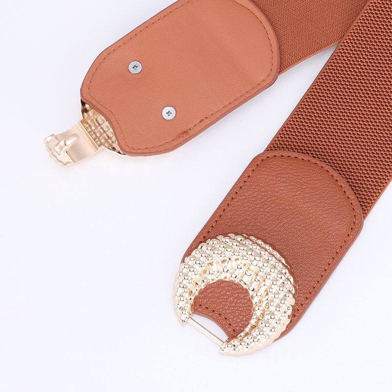 Famous Designer Belts For Woman Elastic Alloy Buckle Corset Belt For Dress Wholesale Ladies Belts