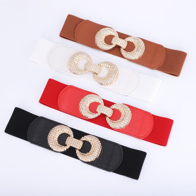 Famous Designer Belts For Woman Elastic Alloy Buckle Corset Belt For Dress Wholesale Ladies Belts