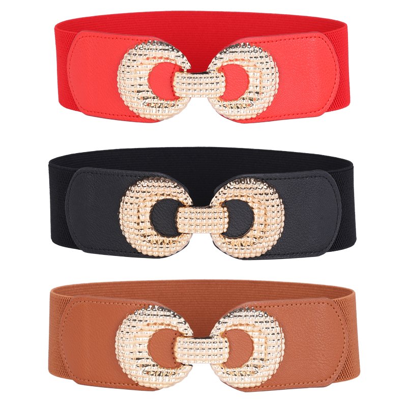 Famous Designer Belts For Woman Elastic Alloy Buckle Corset Belt For Dress Wholesale Ladies Belts