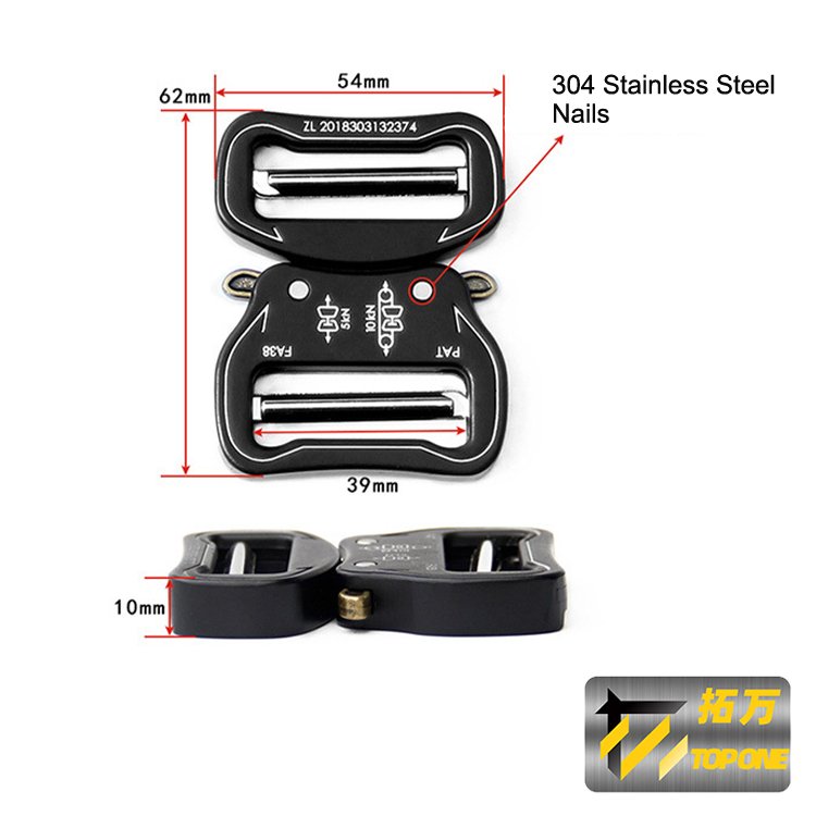 40MM Fashion Belt Buckle Heavy Duty Tactical Dog Collar Zinc Alloy Buckle with Customized Logo