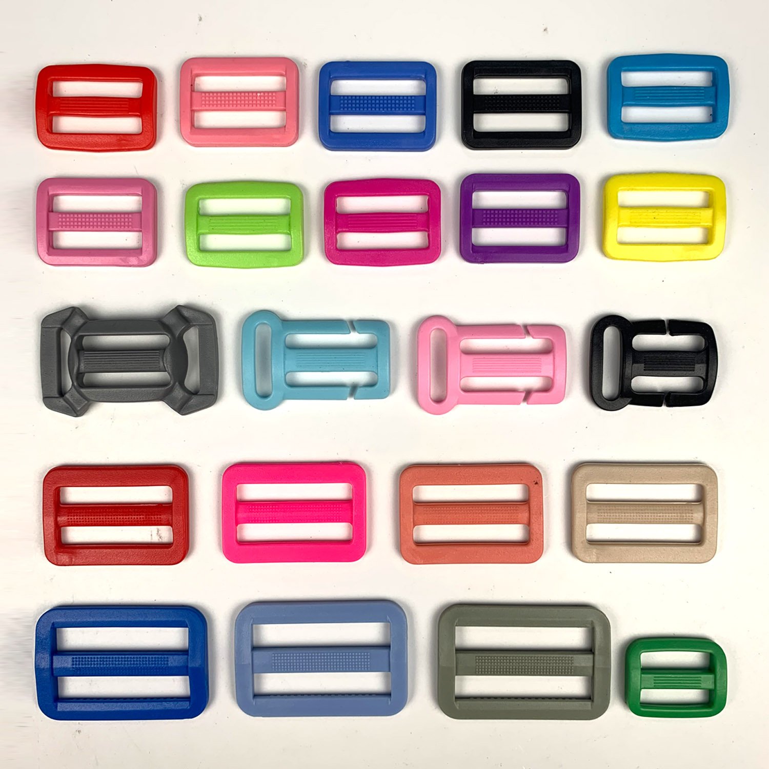 Hot sale plastic webbing slide tri-glide belt buckle for Bag Straps Plastic Tri-glide Buckles Adjuster Strap Slides Backpacks