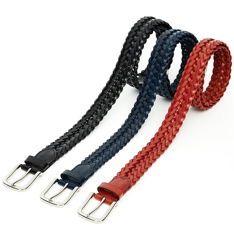 Wholesale Genuine Leather Belt with Alloy Buckle Handmade Braided Leather Belt for Women
