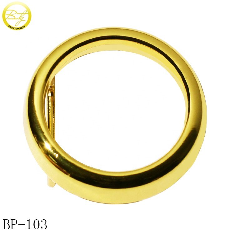 Die casting hollow belt buckle designs zinc alloy gold logo strap clip buckle hardware for leather craft