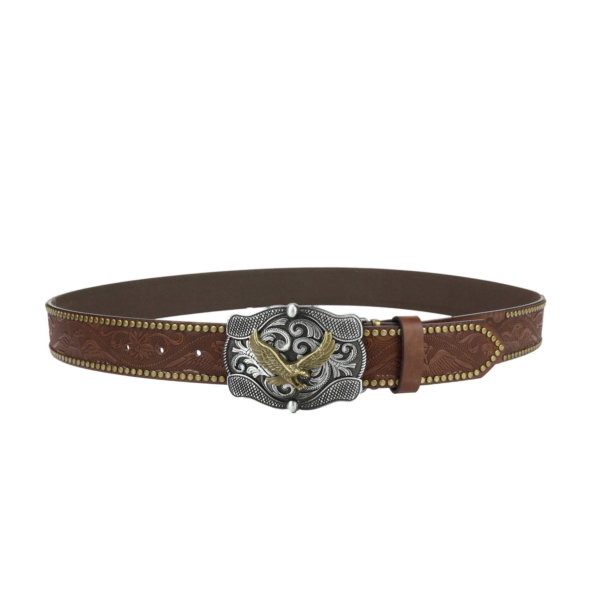 Customized Western denim pu leather belt trendy retro youth Retro men's punk large buckle PU belt factory embossed LOGO