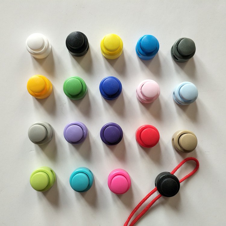 Eco-friendly Clothing Backpack Accessories Customized Multi-colored Hole Cord Buckles Lock Plastic Toggle Stopper