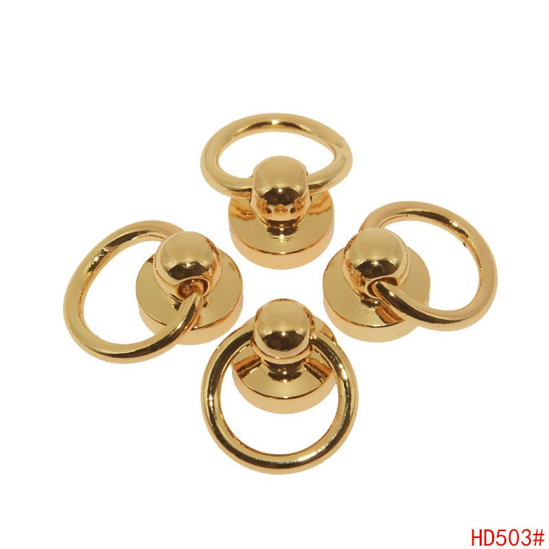 Metal Rivet With Pull Ring Buckle High Quality Brass Stud d Ring With Handle Connector Metal Rivet Stud