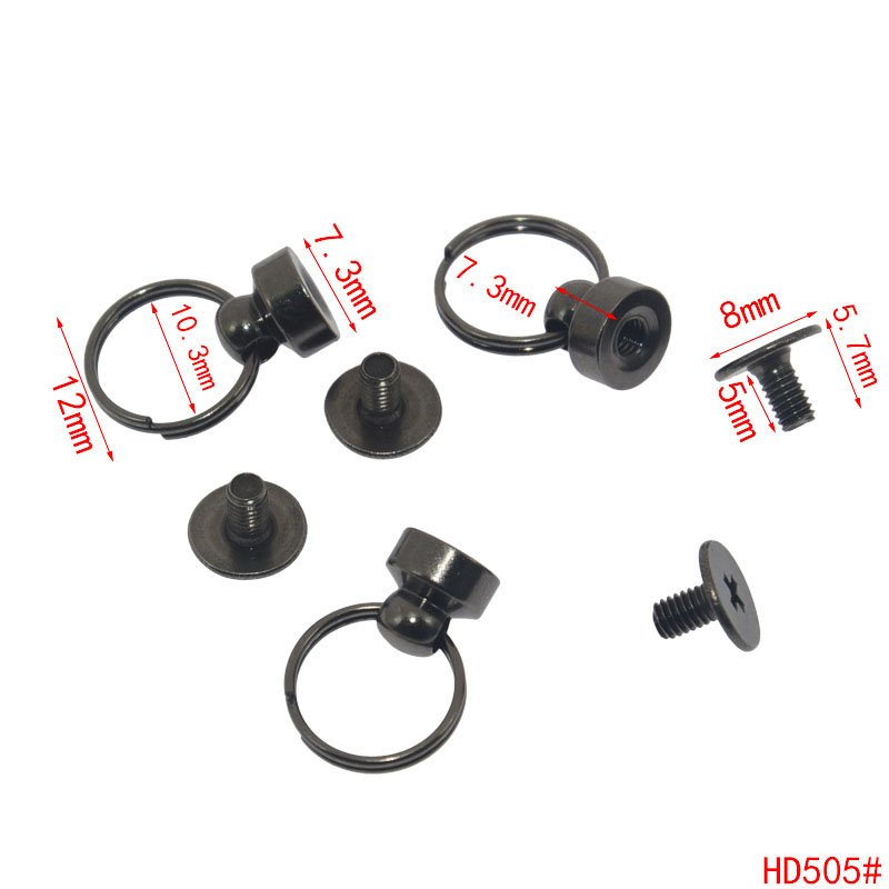 Metal Rivet With Pull Ring Buckle High Quality Brass Stud d Ring With Handle Connector Metal Rivet Stud
