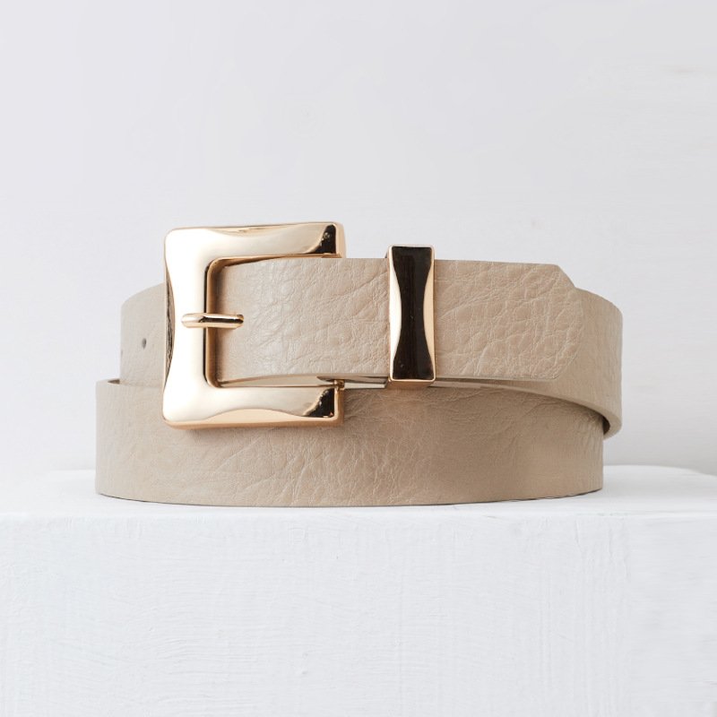 Women's High Quality PU Skinny Belts with Stylish Square Alloy Buckle Fashionable Casual and Business Styles for Women Girls