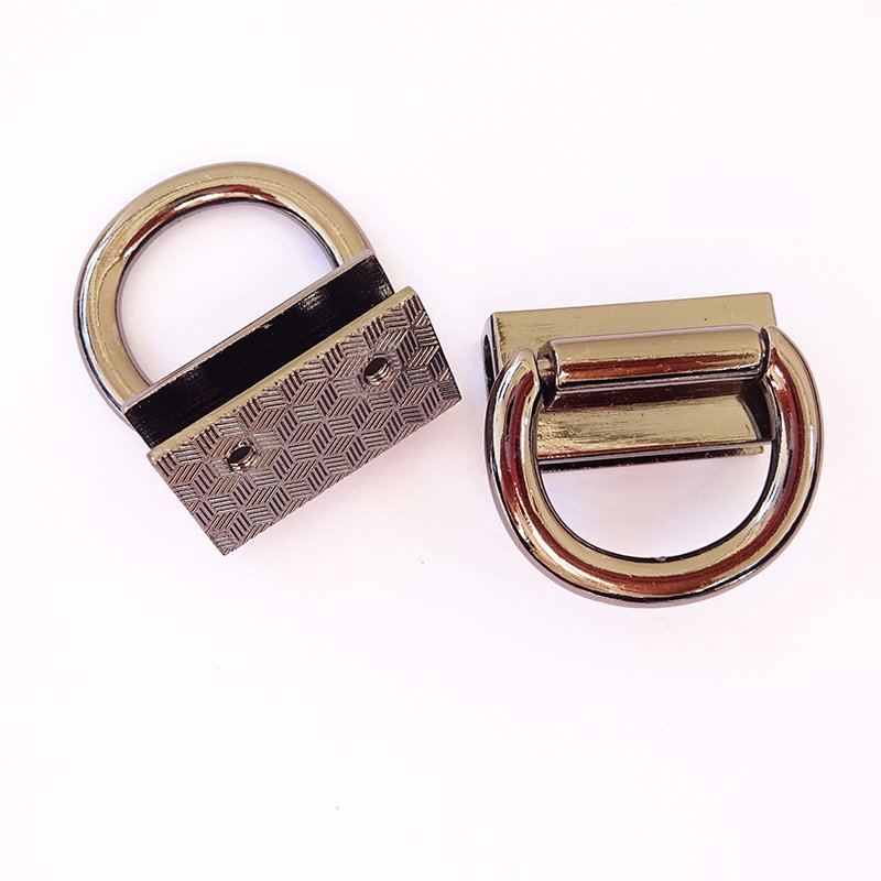 Alloy D Ring Buckle Bag Chain Metal Screw Clasp Slide Clip Purse Strap Connector