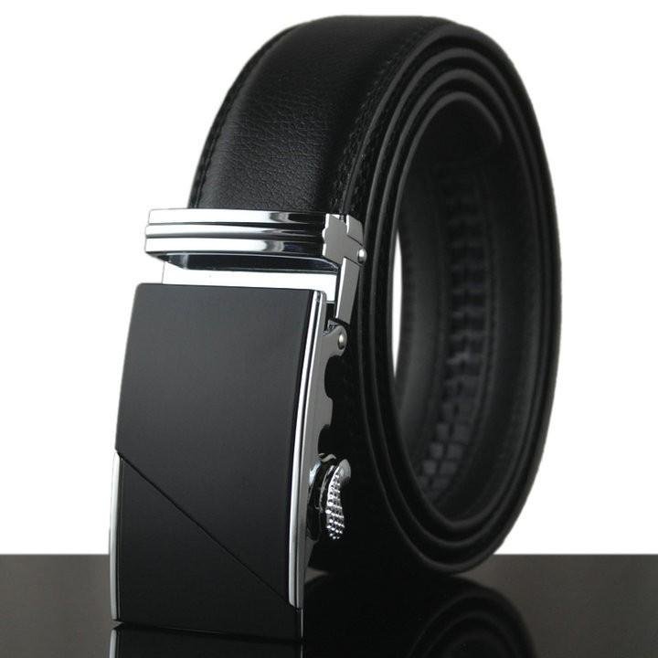 Q150 Luxury Business Genuine Leather Male Belts Classics Vintage Automatic Gold Buckle Men Belt