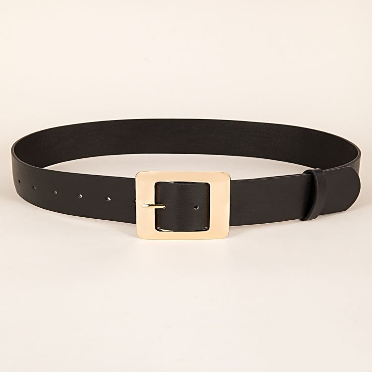 Rewin Classic Vintage Style Ladies Waist Faux Leather Belts with Gold Square Buckle Womens Leather Belts For Jeans Pants Dress
