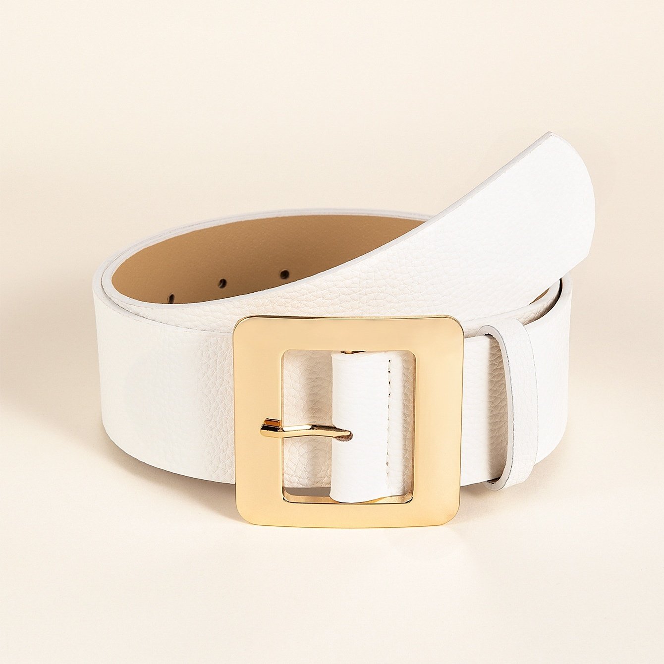 Rewin Classic Vintage Style Ladies Waist Faux Leather Belts with Gold Square Buckle Womens Leather Belts For Jeans Pants Dress