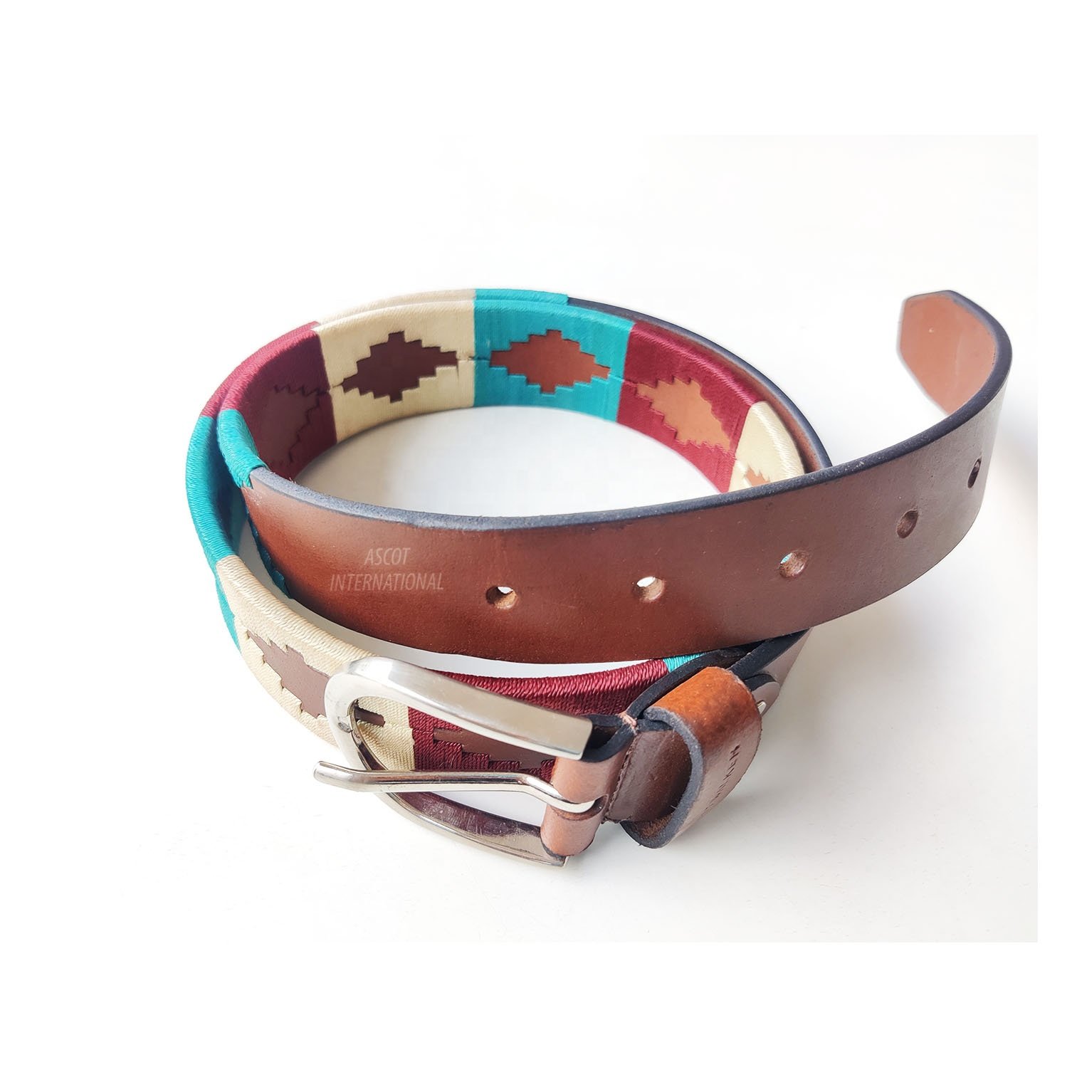 Wholesale Custom Horse Riding Polo Argentinian Belt for Men 35 mm width Luxury Cowboy Style with Steel Buckle